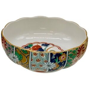 Arita Fine China Hand Decorated Imari‎ Reproduction Scalloped Bowl Made in Japan